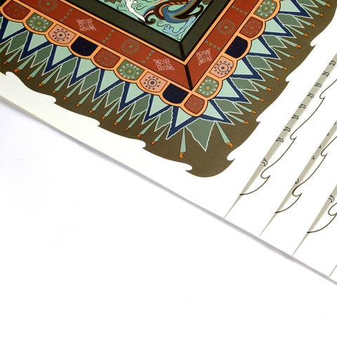 Twin Dragons Lotus Caisson Coloring Pages Twin Dragons Lotus Caisson Coloring Pages