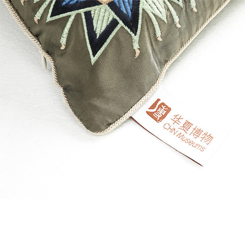 Twin Dragons Lotus Caisson Embroidery Pillow Twin Dragons Lotus Caisson Embroidery Pillow